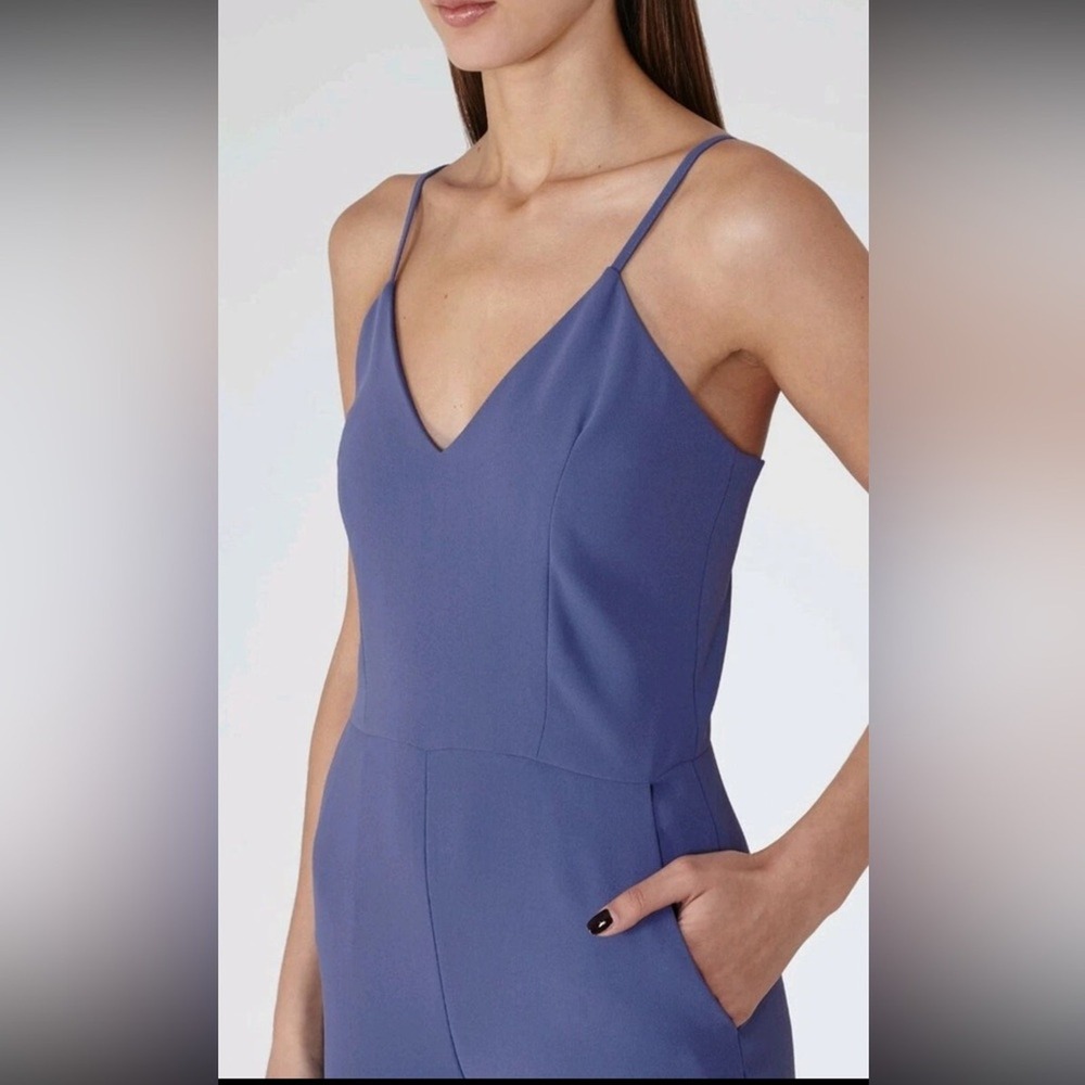 REISS Classic Minimalist Bonnie Periwinkle Blue jumpsuit size 6 with pockets